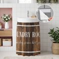 thumbnail image 4 of Laundry Room Cabinet Curtains 28"W x 35L, Farmhouse Brown Wooden Simple Art Under Sink Skirt for Bathroom Vanity Kitchen Self Adhesive, Dust-Proof Privacy Curtain for Closet Shelves Laundry Room, 4 of 9