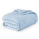 thumbnail image 1 of Manta Bedsure Cooling de algodón con forma de gofre, color azul, 230 x 230 cm, 1 of 7