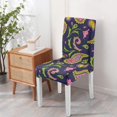 thumbnail image 3 of Decorative Vintage Paisley Bohemian Dining Chair Covers Set of 4 Colorful Floral Ethnic Retro Pattern Washable Polyester Stretch Slipcovers Removable Protector for Artistic Decor, 3 of 6