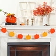 thumbnail image 4 of Dalrosia Felt Pumpkins Wood Bead Garland for Fall Decor- Halloween Thanksgiving Farmhouse Felt Pumpkins Banner for Fireplace Mantel Walls, 4 of 5