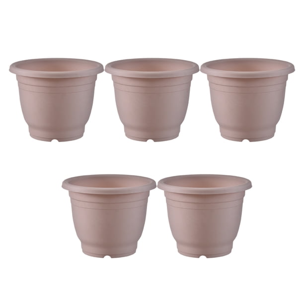 Yuarrent Macetas ligeras y portátiles de PP, 5 uds., todas las necesidades de jardinería, macetas de flores para interiores y exteriores, Jardín y Patio rosa 25.5*20*14.8 cm