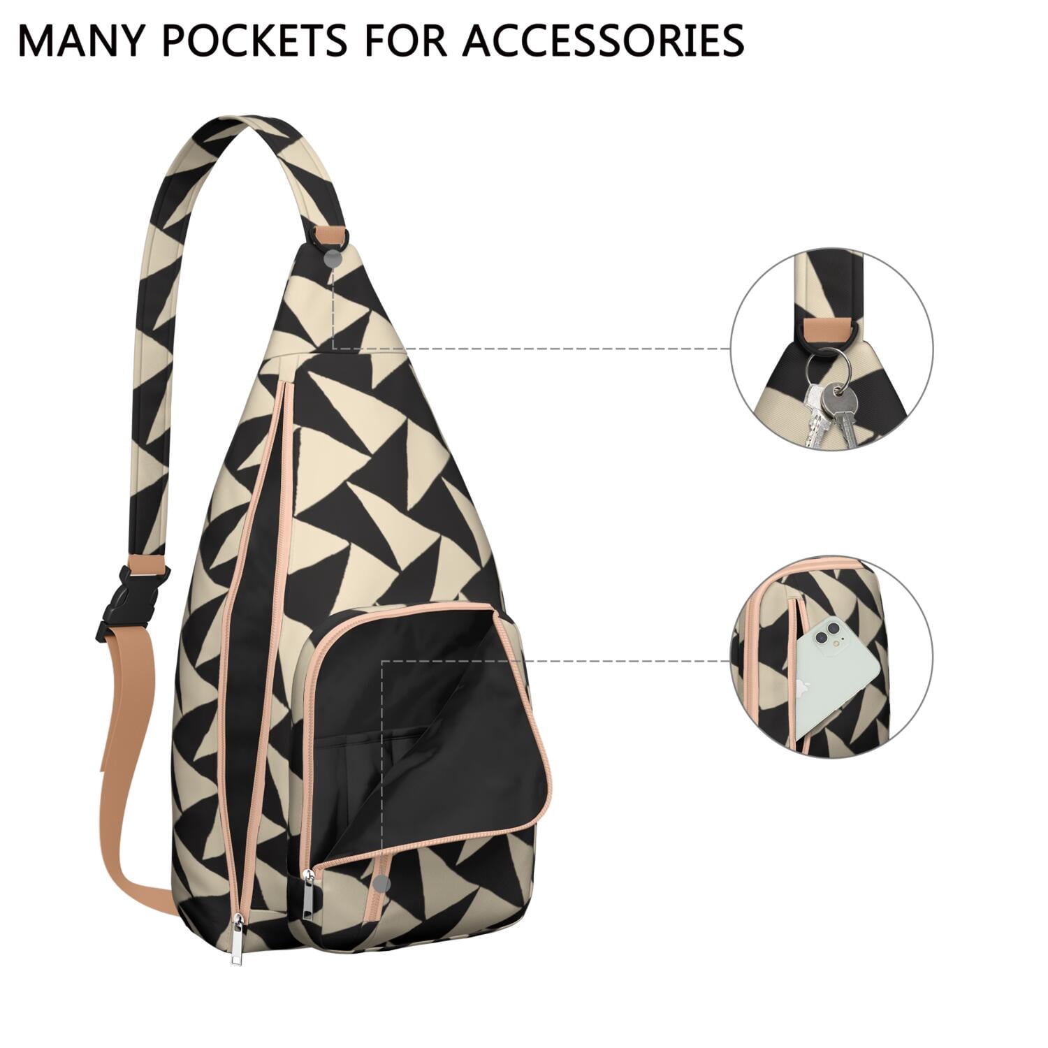 Winter Plaid Chest Bag - Cozy Buffalo Check Print Sling Backpack (Seasonal Style, Tear-Resistant)