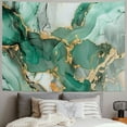 thumbnail image 2 of ONETECH Marble Abstract Tapestry, Turquoise Golden Marble Modern Aesthetic Ocean Texture Wall Tapestries, Teal Grey Unique Ink Painting Stone Liquid Swirls Art Tapestry for Bedroom Living Room Dorm, 2 of 6