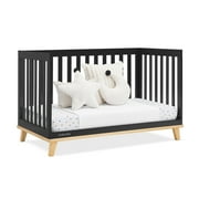 Delta Children Frankie 4-in-1 Convertible Crib - Greenguard Gold Certified, Black with Natural