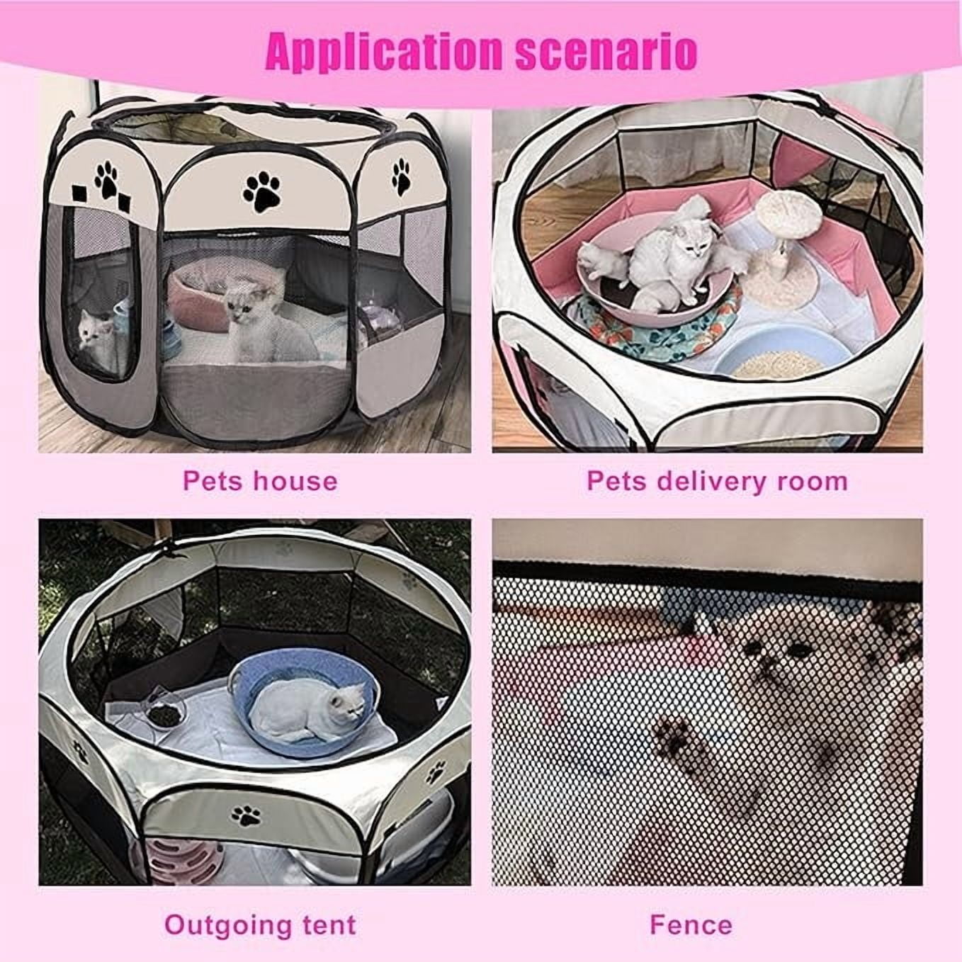 Portable Pet Playpen, Dog/Cat Playpen Foldable Pet Exercise Pen Tents Dog Kennel House Playground for Indoor Outdoor Travel Camping Use,30"x30"x18"