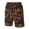 thumbnail image 5 of Kdxio Sunflower Rooster Pattern Mens Casual Shorts - Drawstring Summer Beach Sports Shorts for Men, 5 of 9