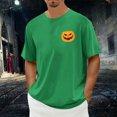 thumbnail image 2 of Dakiuu Halloween Pumpkin Face Graphic T Shirt for Men Women Unisex Casual Short Sleeve Tee Classic Loose Fit Autumn Everyday Wear, 2 of 4