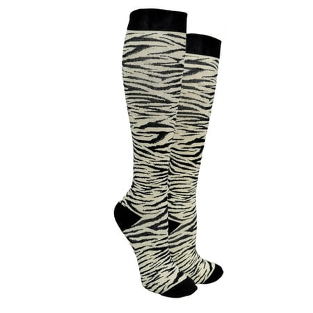 

White Tiger Stripe Knee High Socks (Compression Socks) Size: S/M