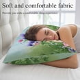 thumbnail image 5 of Spring Easter Pillow Covers, Linen Long Throw Pillow Case, Purple Floral Summer Botanical Ombre Holiday Pillow Protector Decorative Cushion Cover for Living Room/Bedroom 12" x 20", 5 of 8