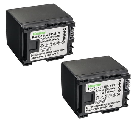 Kastar 2-Pack BP-819 Battery 7.4V 2200mAh Replacement for Canon VIXIA HF S200 HFS200 VIXIA HF10 VIXIA HF11 VIXIA HF20 VIXIA HF21 VIXIA HF100 VIXIA HF200 VIXIA HG30 VIXIA XA10 XA10 HD Camera