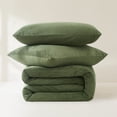 thumbnail image 4 of Lush Decor Arden Ribbed Corduroy Comforter 3 Piece Set King/ Cal King Olive - Green Bedding Set - Soft Velvet Comforter - Plush Bedding - Retro Decor, 4 of 11