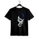 thumbnail image 1 of 1pc Mens Casual Cotton T Shirt With Mexican Art Demon Blue Libre Wrestler Legend Applique Geometric Pattern For Sports Running Hiking Outdoor Activities Unisex Teens Adults Black, 1 of 6