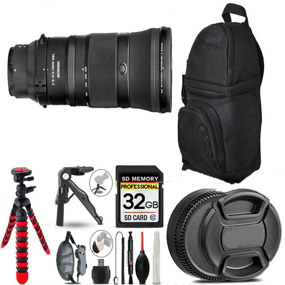 Nikon Z 180-600mm f/5.6-6.3 VR Lens   Tripod   Backpack - 32GB Accessory Bundle