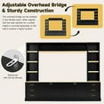 thumbnail image 6 of 102" Modern Large TV Stand with Bookshelves for TVs Up to 75", Farmhouse 4-Piece Entertainment Center Wall Unit with Adjustable Shelf & 6 Drawers for Living Room, Black, 6 of 9