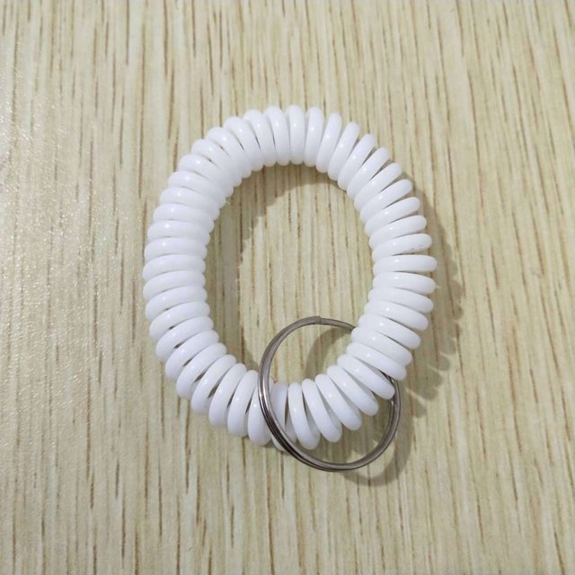 Anillo de mano de resorte de plástico, línea telefónica, anillo de resorte de plástico, almacenamiento, llavero, pulsera, anillo telescópico