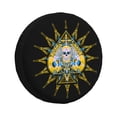 thumbnail image 1 of DouZhe Waterproof Spare Tire Cover, Spades Poker Death Skull Yellow Prints Adjustable Wheel Covers Fit for Jeep Trailer RV SUV Car, 17 inch, 1 of 7