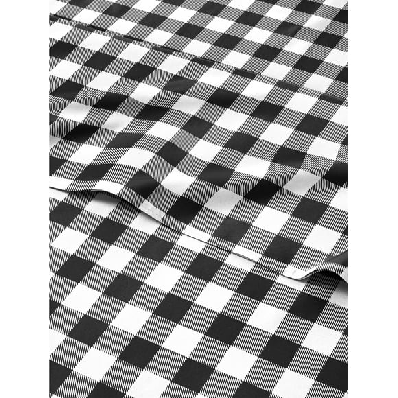 Christmas Sheets Full - Buffalo Plaid - 4 Piece Deep Pocket - Christmas Sheet Set - Soft Wrinkle Free - Holiday Sheets - Winter Bed Sheets - Women Men Kids & Teens - Cute White & Black Plaid Sheets