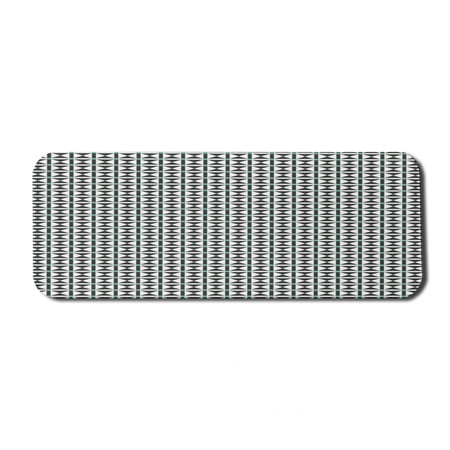 Geometric Computer Mouse Pad  Sketch Look Symmetric Print with Lines Triangles Pattern  Rectangle Non-Slip Rubber Mousepad Large  31  x 12  Gaming Size  Turquoise Charcoal Grey  by Ambesonne