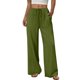 thumbnail image 3 of Pantalones de Lino Mujeres de Verano de Color Sólido Estirado-Cintura Casual Pantalones Rectos con Mezcla de Lino de Algodón Suave, Pantalones Transpirables de Longitud de Tobillo para Diario, 3 of 8