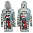 thumbnail image 3 of Merry Christmas Pitbull Enjoys Woofmas Winter Xmas Holiday All Over Print 3D Hooded Duffle Toggle Coat Terrier Dog Lover - 02022, 3 of 6