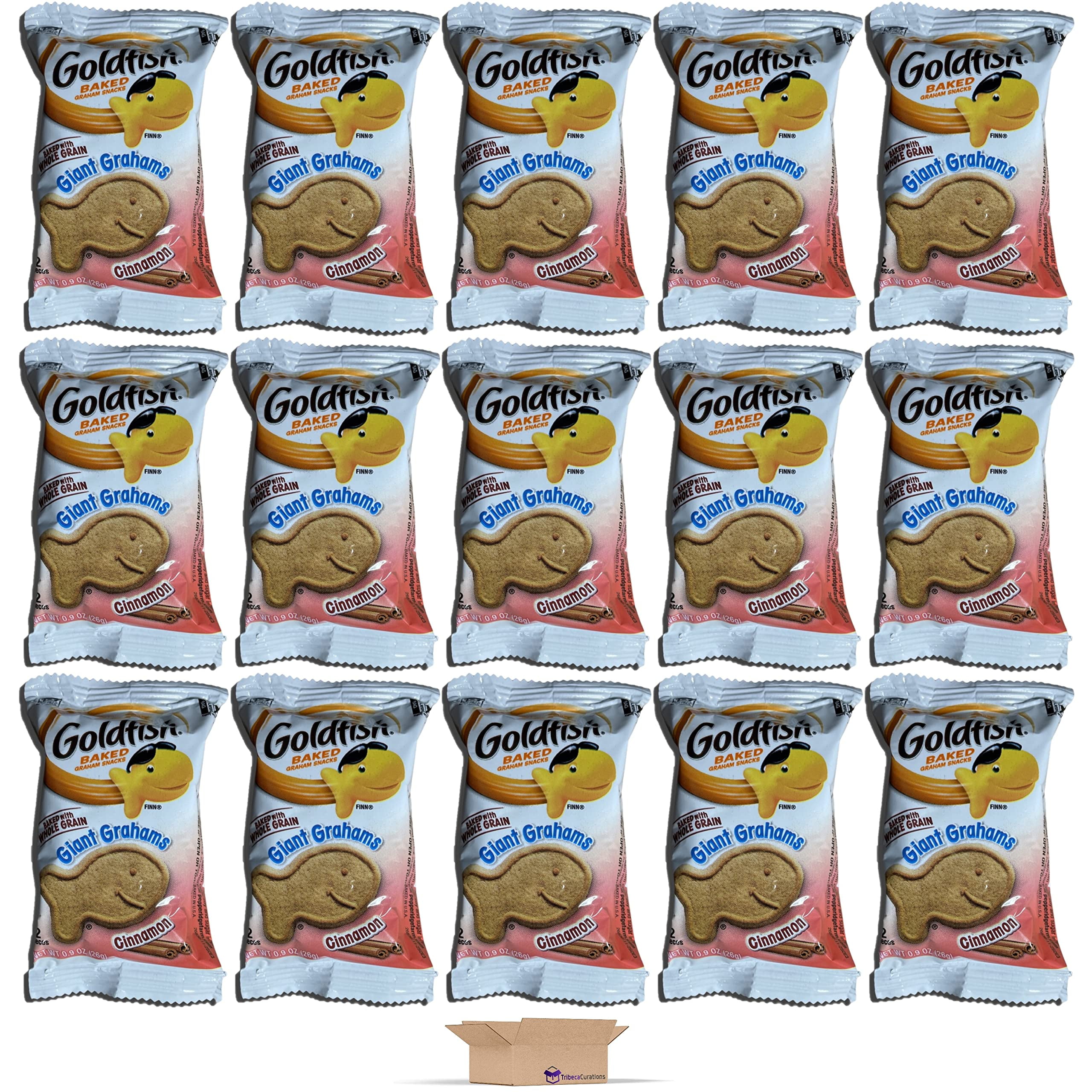 Goldfish Giant Grahams Shaped Cinnamon Goldfish | .9 Oz, 15 Pack