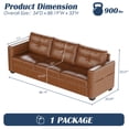 thumbnail image 2 of AODAILIHB 88" W Linen Fabric 3-Seat Sofa Set with Ottoman, Love-seat Couch with 2 USB Charging Ports and Stowage Pocket, Upholstered Arm Sofa For Living Room, Office, Brown, 2 of 7