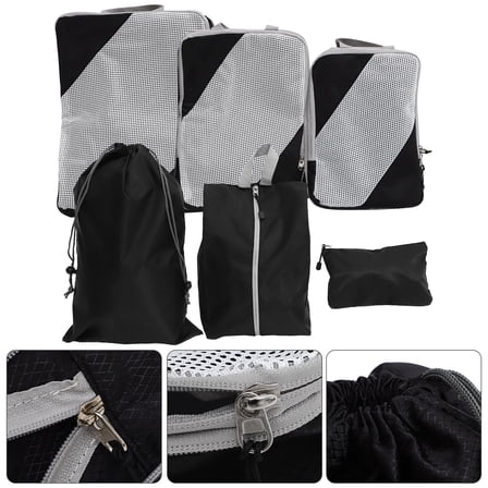 COMPUKAS Packing Cube Travel Suite Organizers Black 6Pcs