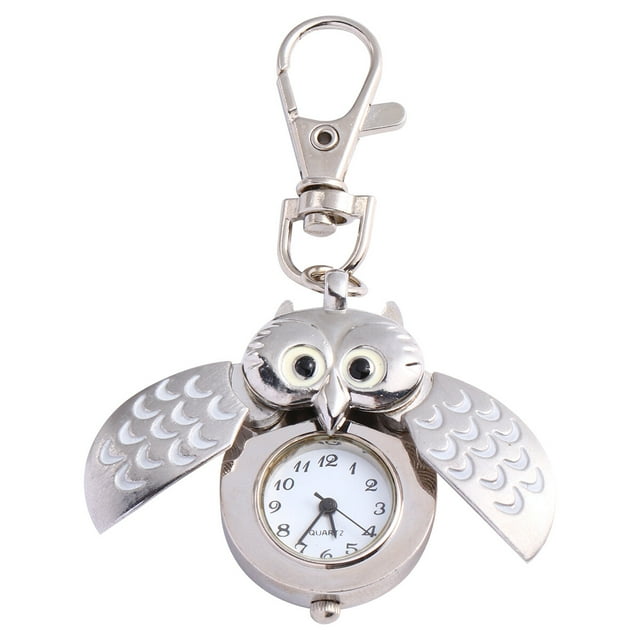 1 Pce Montre de Poche Rétro en Forme de Hibou Adorable Jolie Montre de Poche avec Ailes Étalées
