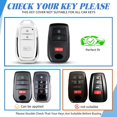 thumbnail image 2 of Key Fob Cover Compatible with Toyota Tacoma 4Runner Prius Corolla Cross Hatchback Tundra Sequoia 2022-2025 Keychain Case Holder Protector,Silver/White, 2 of 6