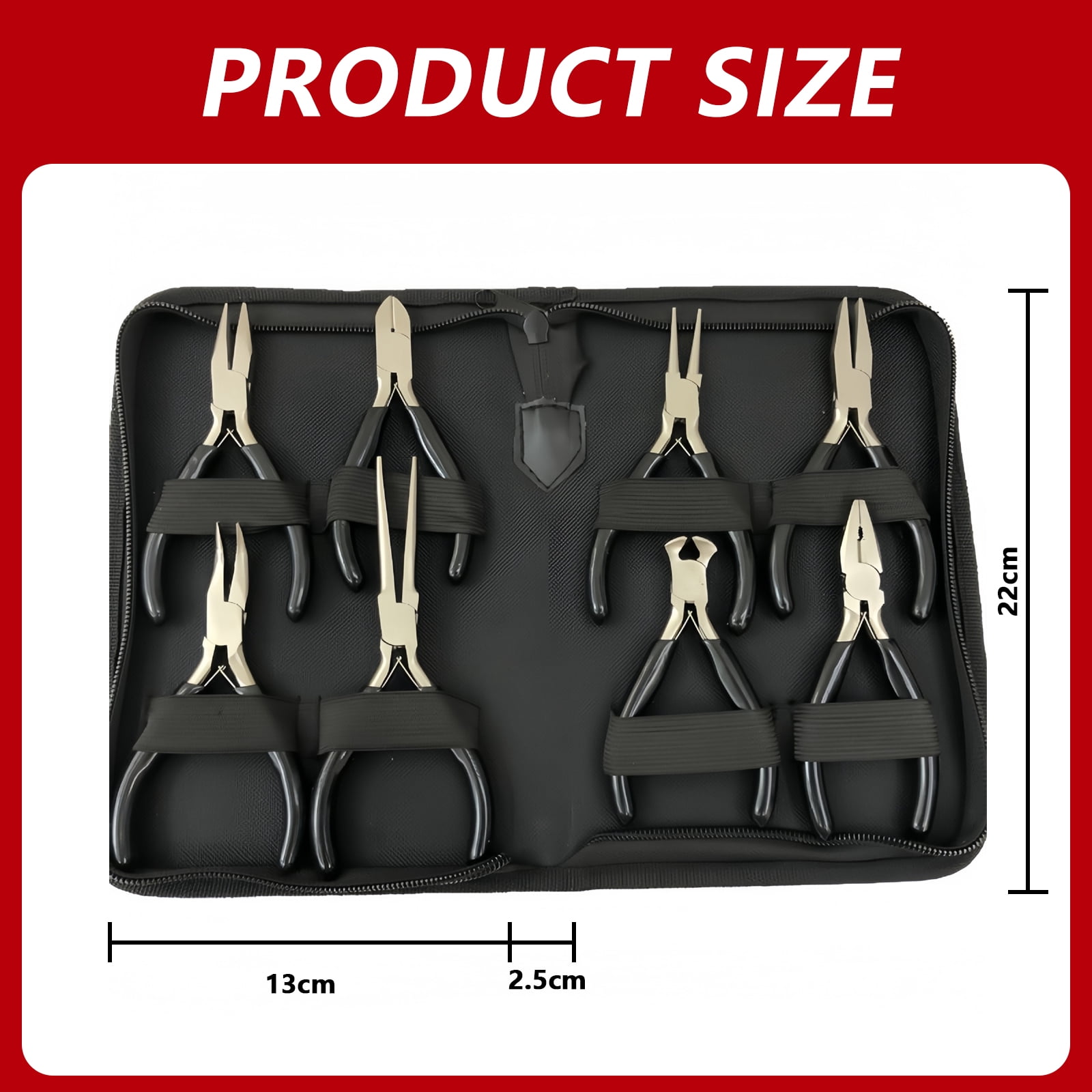 Arcticwind 8PCS 4.5-inch Pliers Set, Pointed Nose Pliers, Mini Pliers, Manual Pliers, Jewelry Pliers accessories tools,Rust-Resistant Ergonomic Grip,For Home DIY Car Outdoor Emergency Kit,Black