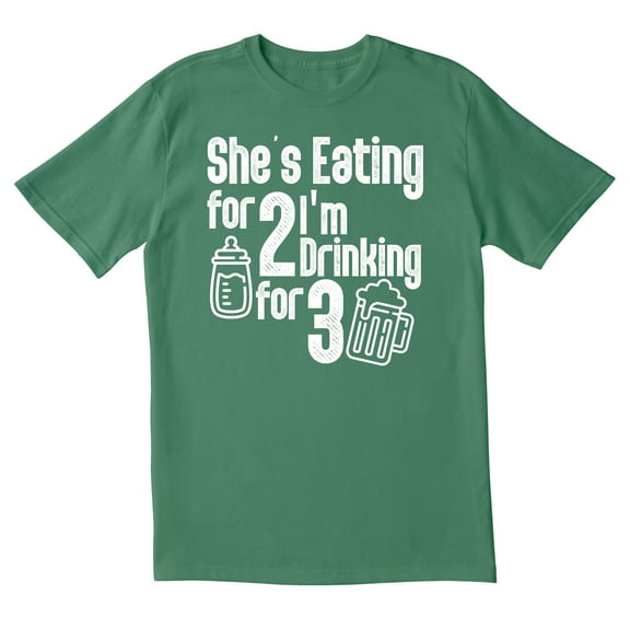 TotallyTorn She Is Eating For 2 I Am Drinking For 3 Novelty Sarcastic Funny Mens Graphic T Shirts