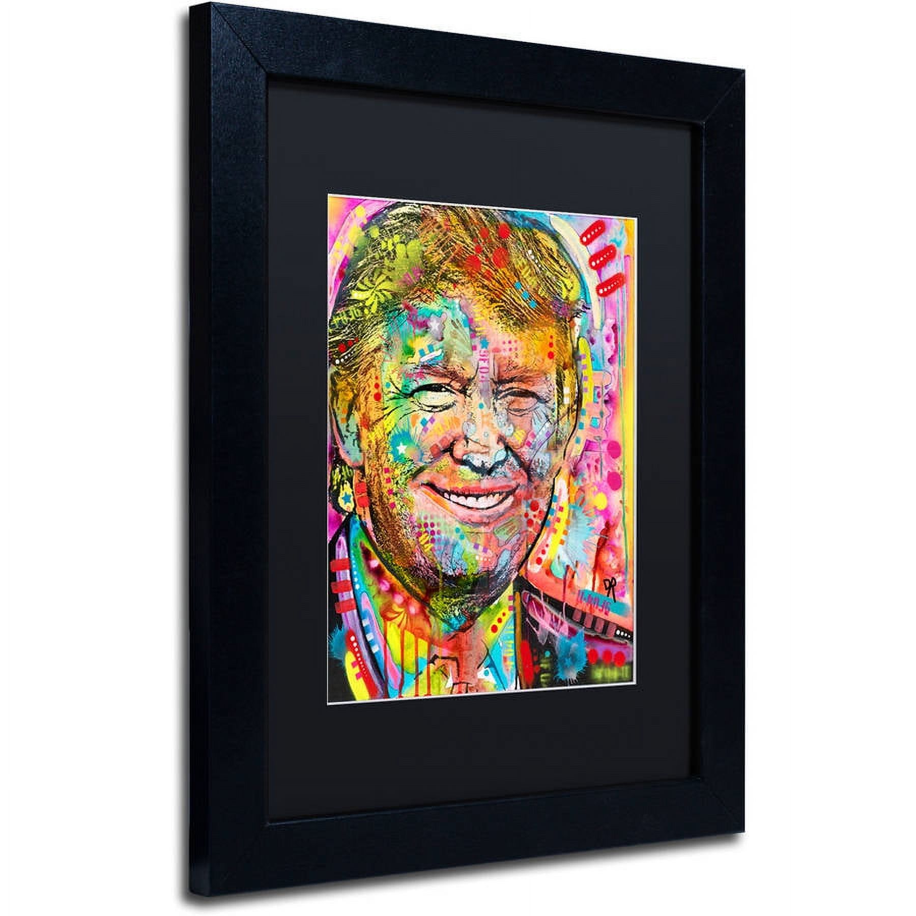 Trademark Fine Art "Trump" Canvas Art by Dean Russo, Black Matte, Black Frame