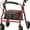 Red, variant on NOVA Zoom Rollator Walker with 20 Seat Height, Rolling Walker with Locking Hand Brakes, Padded Seat and 8 Wheels, Color Red