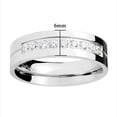 thumbnail image 4 of Men's Nine Clear Round CZs Set Center 316 Stainless Steel Wedding Band Ring - Size 13, 4 of 4