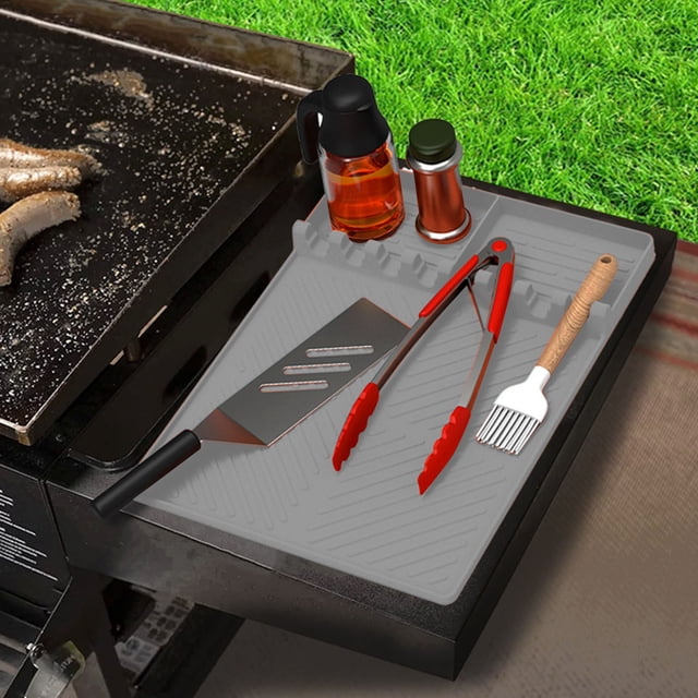 CRCMURE Barbecue Grill Silicone Grill Tool Mat Heat Scraper Mat BBQ Grill Tool Holder Silicone Grill Mat Grill Accessories Kitchen Cooking And Countertops