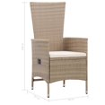 thumbnail image 4 of vidaXL 5 Piece Garden Dining Set Beige, 4 of 5