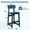 thumbnail image 2 of LOYALICE 2PC Tall Adirondack Chair, HDPE Patio Outdoor Bar Height Barstools Chair, Dark Blue, 2 of 8