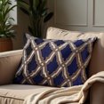 thumbnail image 6 of Throw Pillow Covers - Set of 4 Embroidered Decorative Velvet Diamond Pattern Cushion Case for Home Decor Sofa Couch Chair Bed Patio Living Room Bedroom Car Office Study - Navy, 14x20 Inches, 6 of 9