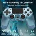 thumbnail image 2 of Wireless Gaming Controller for P4, Remote Controller Compatible with P4/P4 Slim/P4 Pro/PC with Dual Vibration/6-Axis Gyro/3.5mm Sterro Jack, 2 of 6