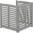 thumbnail image 6 of Stylish Grey 3-Panel Outdoor Air Conditioner Fence - Solid Wood Privacy Louver Screen, 32" W x 38" H - Perfect for Garden Décor!, 6 of 9