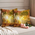 thumbnail image 2 of Orange Autumn Leaves Outdoor Waterproof Pillow Covers, Fall Trees Forest Country Rustic Decorative Square Throw Pillowcase Sofa Cushion Sham for Patio/Couch/Chair, 26"x26" 2 Pack, 2 of 8
