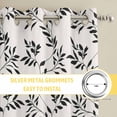thumbnail image 6 of Black Leaves Kitchen Curtains Window Panels, Vintage Leaf Botanical Minimalist Art Insulated Window Treatment Curtain, Grommet Curtains for Bedroom/Living Room/Bathroom, 2 Piece 52"Wx63"L, 6 of 8
