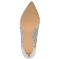 thumbnail image 5 of JOURNEE COLLECTION Womens Silver Mesh Glitter Padded Kalani Pointed Toe Stiletto Slip On Pumps 8, 5 of 5