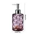 thumbnail image 3 of Qiweii Refillable Glass Soap Dispenser Pump - Rhombus Diamond Design Liquid Hand Soap Lotion Bottle for Kitchen Bathroom Sink Decor, 3 of 6
