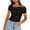 Black, variant on Lovskoo 2024 Women's One Off The Shoulder Top Short Sleeve Boat Neck Ruched Going Out Crop Top Slim Summer Y2K T Shirt Black XL