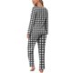 thumbnail image 4 of Puntoco Traje De Manga Larga + Pantalón Con Cuello En V Estampado Informal A La Moda Para Mujer Negro L, 4 of 6