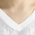 thumbnail image 5 of Ounisa Womens Short Sleeve T Shirts V Neck Cotton Linen Embroidery Retro Loose Fit Floral Stitch Versatile Spring Summer Tops M-4XL, 5 of 5
