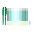 thumbnail image 1 of Paquete de 2 bolígrafos borrables de gel con 20 recargas y 1 borrador, bolígrafos borrables térmicos de 0.5 mm para tela, marcadores de tela para costura, acolchado y escritura en planificadores, 1 of 6