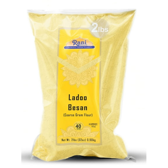 Rani Ladoo Besan (Coarse Gram Glour) 32oz (2lbs) 908g ~ All Natural | Vegan | Gluten Friendly | NON-GMO | Kosher | Indian Origin