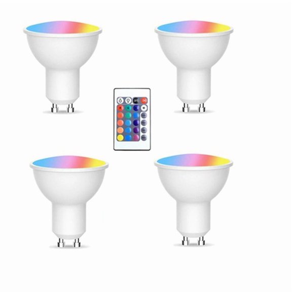 4pcs Gu10 Bulbs and 1remote Control with Memory Function 17colors Changeable Spot Ligh 4dynamic Lighting Modes Spotlight New